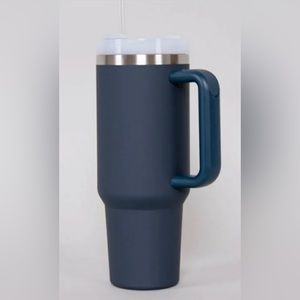 40 OZ Adventure Travel Tumbler Insulated Cup Handle Lid Straw, Stormy Blue‎